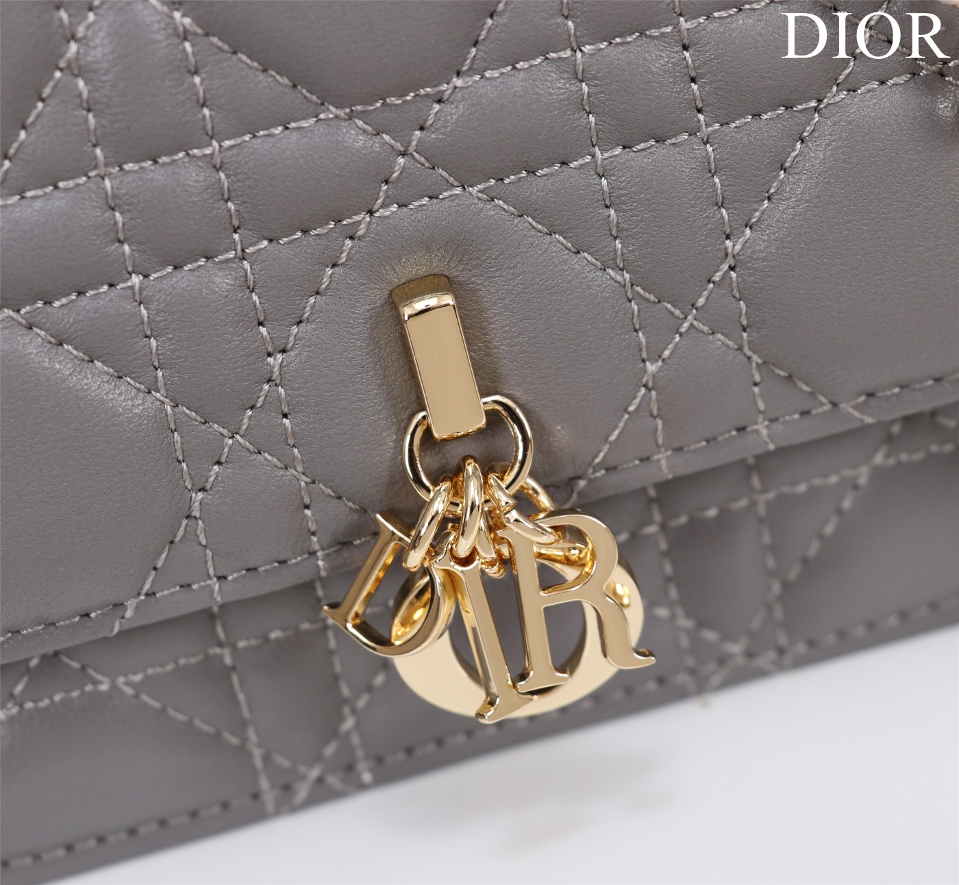 My Dior Mini Bag Gray Cannage Lambskin